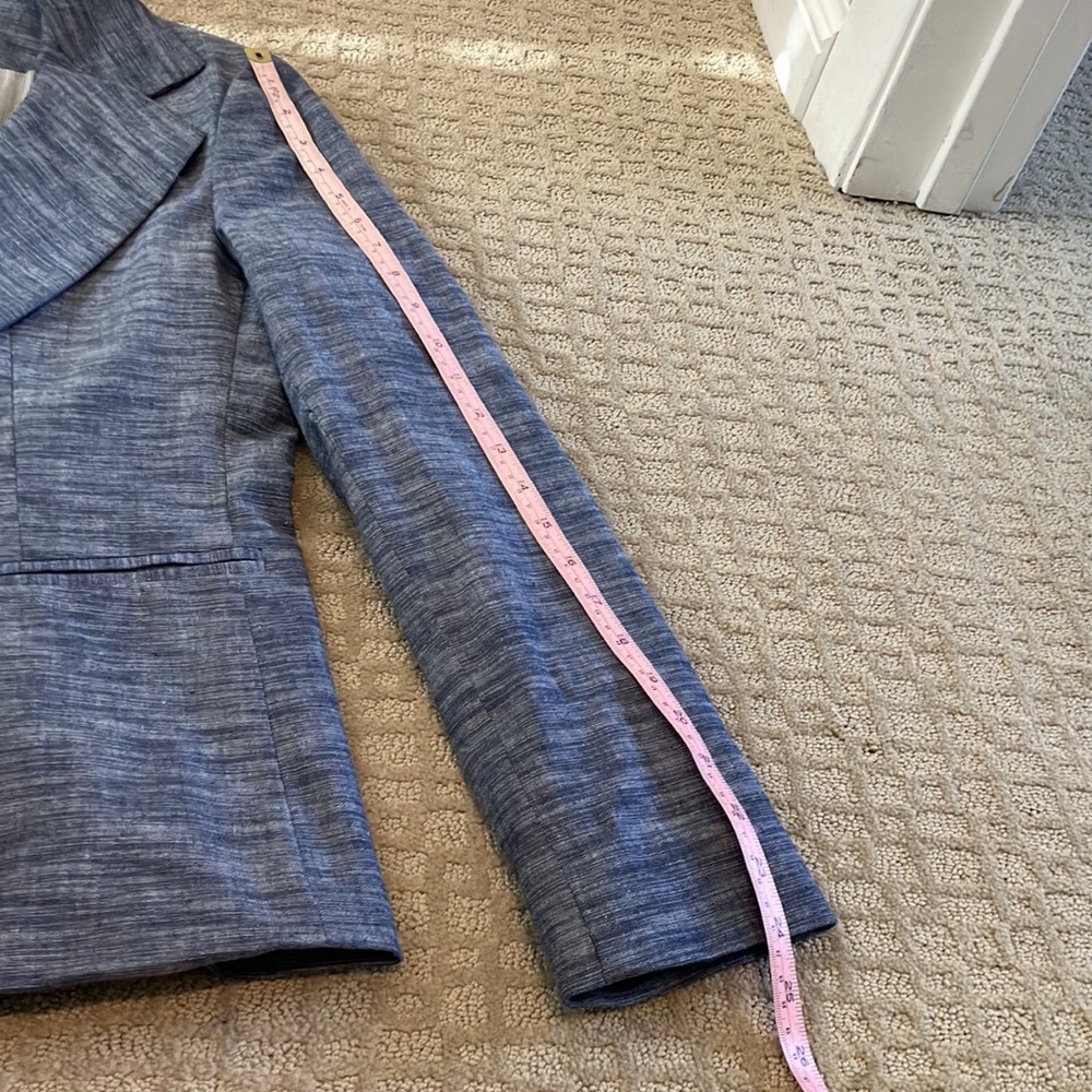 Fabulous navy with white lines Anthropologie Cartonnier cotton/spandex jacket - Picture 12 of 15